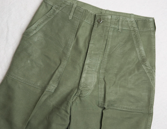 Vintage 60's 70's OG-107 Green Army Military Trousers Pants | 32 x 34