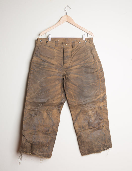 Vintage Filson Tin Cloth Pants | Waxed Cotton Oil Finish | Seattle WA Made in USA | Hunting Workwear | 35" Waist