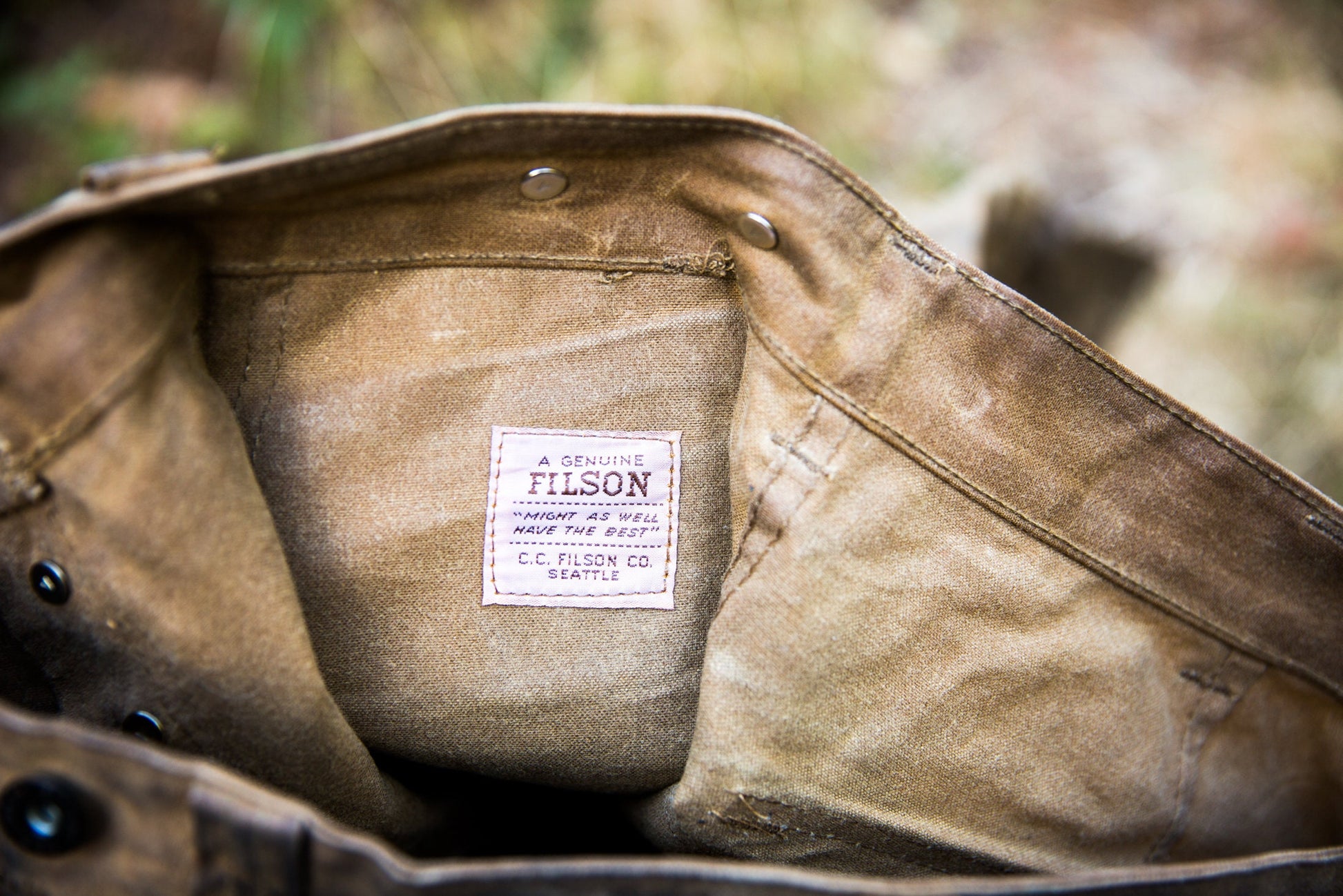 Vintage Filson Tin Cloth Pants | Waxed Cotton Oil Finish | Seattle WA Made  in USA | Hunting Workwear | 35