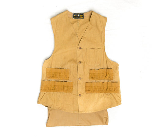 Vintage Hirsch-Weis Canvas Vest | Hunting Utility Shooting | White Stag | Portland OR Made in USA | Medium