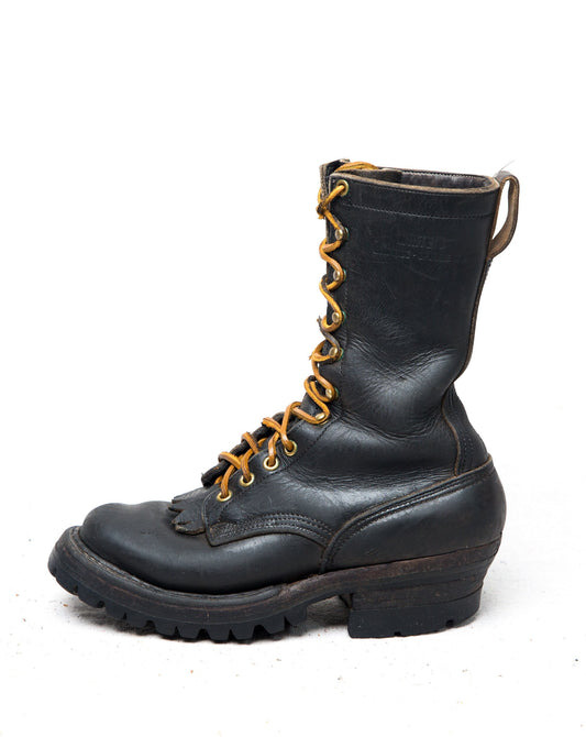 Vintage White's Smokejumper Black Leather Lace Up Logger Boots | Spokane, WA | Size 5 E