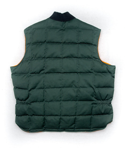 Vintage Walls Sears Down Fill Puffer Reversible Vest | Hunting Fishing | Dark Green Orange | XXL