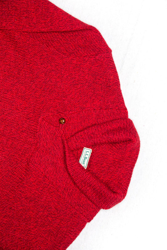 Vintage L.L.Bean Knit Wool Pull-Over Red Sweater | Made in USA | S/M