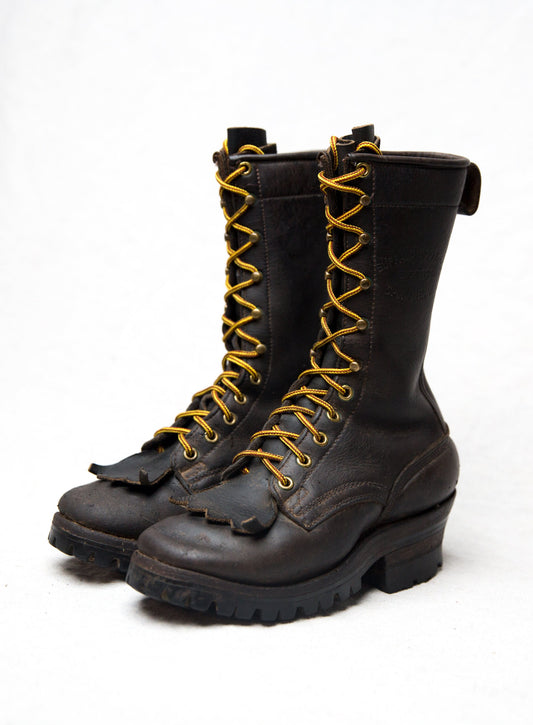 Vintage Buffalo Boots Spokane WA | Black Leather Logger Smokejumper White's Boots | Size 3 / 5