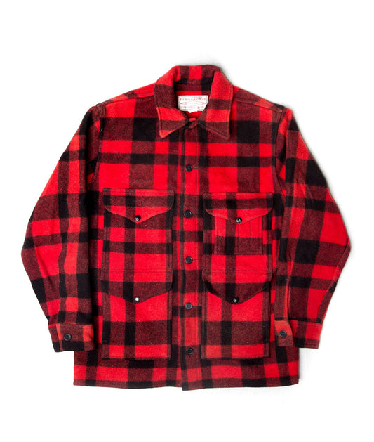 Vintage Filson Red & Black Plaid Wool Mackinaw Jacket Hunting Coat | Made in Seattle WA | Size 44