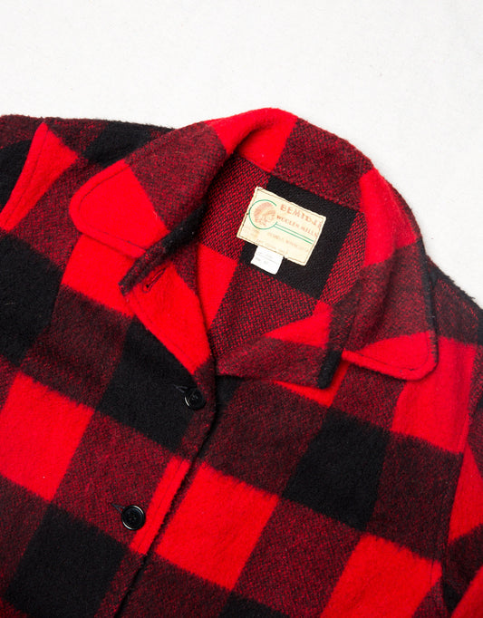 Vintage Bemidji Woolen Mills Red & Black Wool Women's Coat Jacket | Made in USA | Size 42