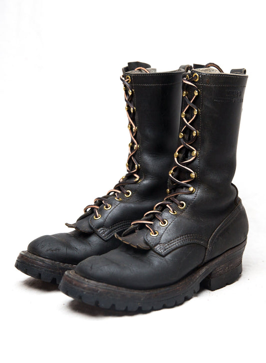 Vintage White's Boots Spokane WA | Black Leather Logger Smokejumper | Size 5.5 / 7.5 D