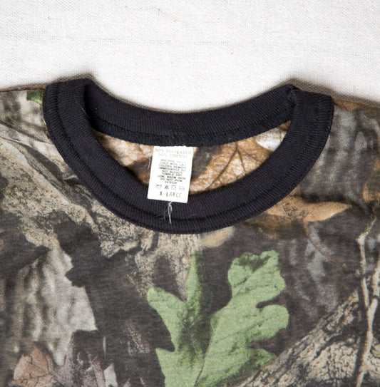 Vintage Camouflage Long Sleeve Shirt | Camo Hunting Undershirt | Made in USA | XL